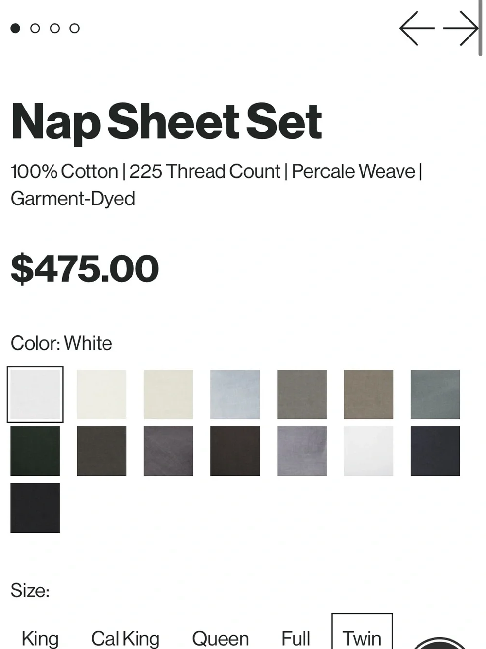 Matteo LA Nap twin white sheet set nwt